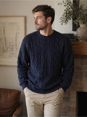 🦙J.P. Tilford Harry Rosen 100% Alpaca Knit Rainbow Fleck/Donegal Sweater Mens XL